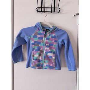 Girls The North Face Glacier Full Zip Fleece Hoodie Purple Blue Pink Size 4T EUC